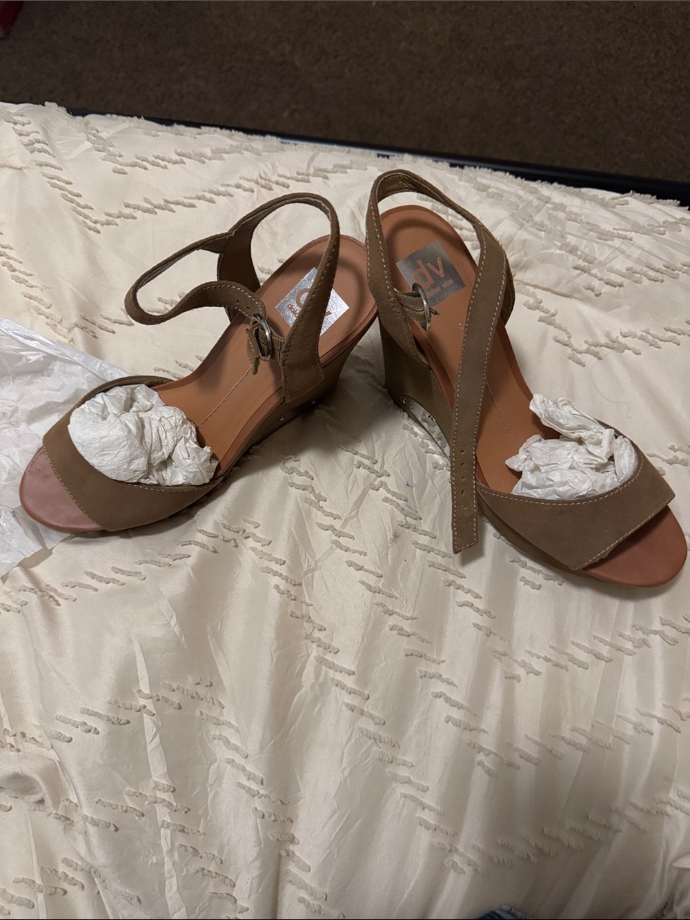 Dolce Vita Tan Suede Wedge Sandals